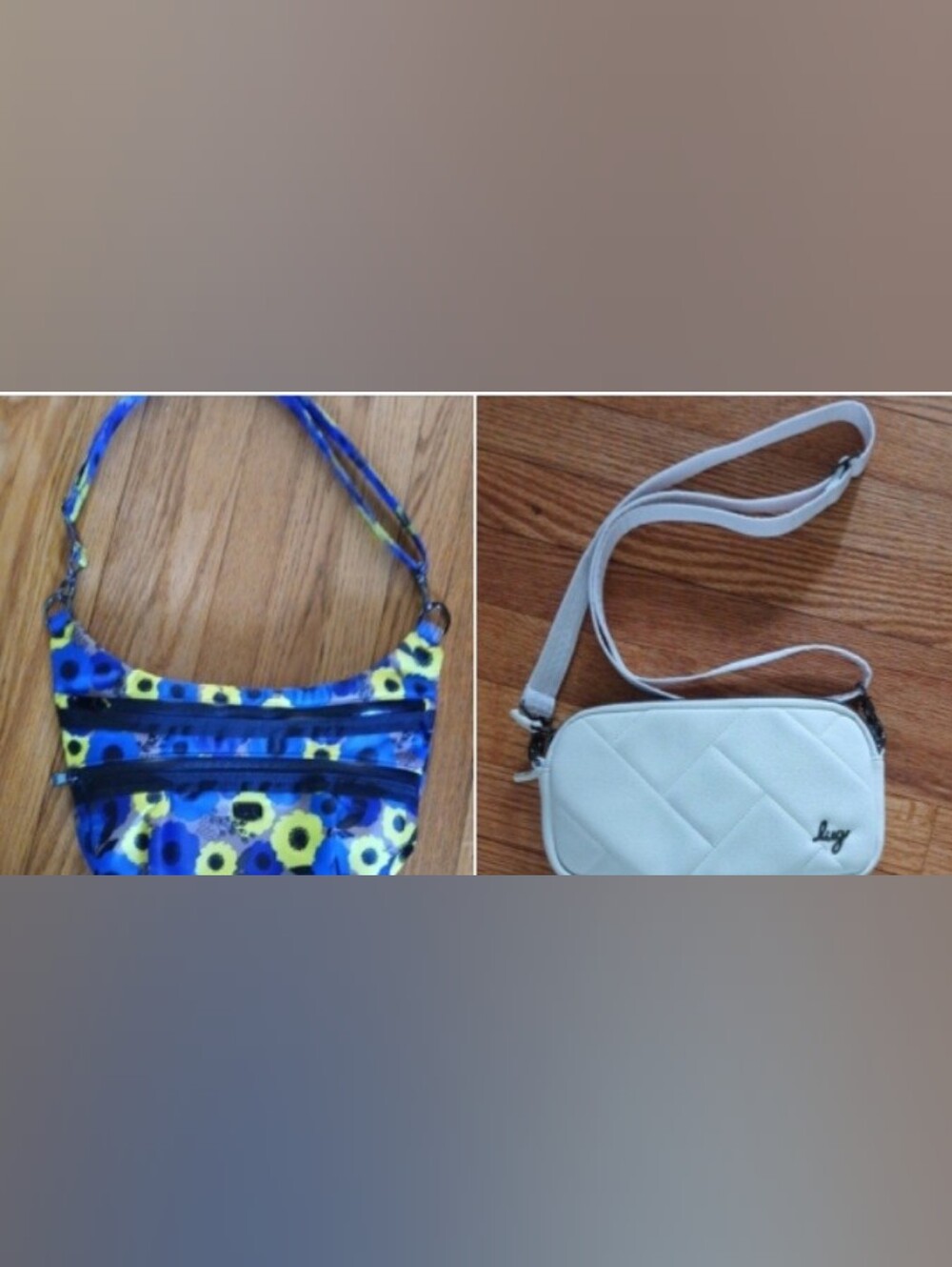 Lug Bag Bundle Set of Two ■ Floral Hippy and Ivory Coupe XL Bags